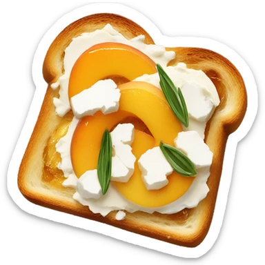 Thyme, Honey, Peach, and Goat Cheese Toast sticker