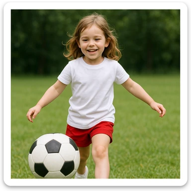 Make the girl's outfit red shorts and a white short-sleeved t-shirt sticker