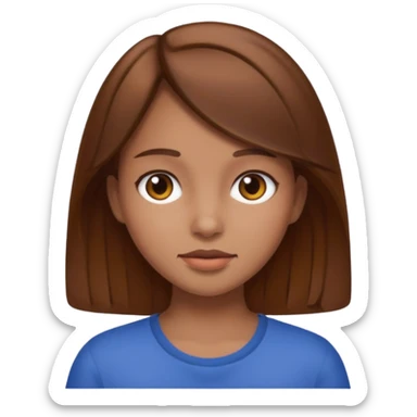 Girl with brown hair and normal skin tone sticker