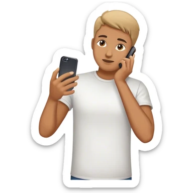 the back of a person looking at a phone to reach out to friends and love sticker