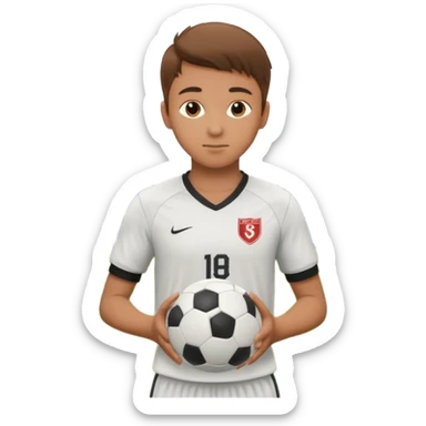 Undergraduate soccer player on college field, focused look, campus stadium lights, cinematic, realistic sticker