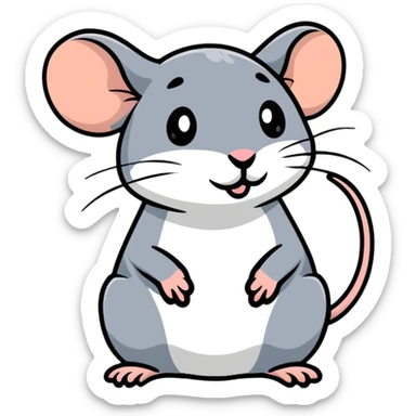 adorable little rat with tiny paws sticker