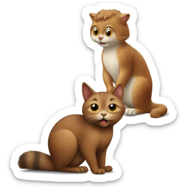 cat versus squirrel sticker