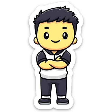 cute character crossing arms making X gesture sticker