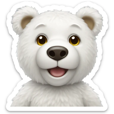 White teddy bear sticker