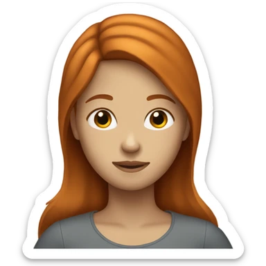 a girl that has ginger to brown hair sticker