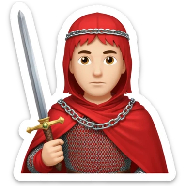 Russian prince Alexander Nevsky in chain mail and with red mantle sticker