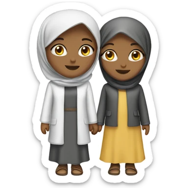 Two girls are Muslim friends sticker