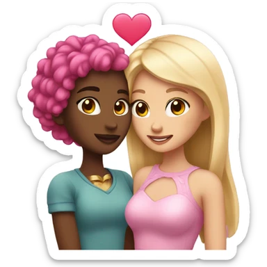 Besties with pinky heart sticker