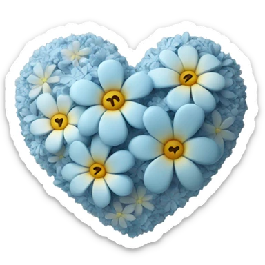 Flower heart pastel blue sticker