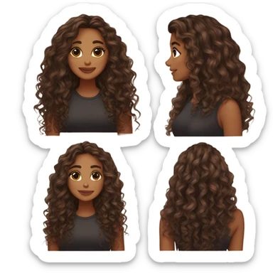 insta blogger medium skin tone long wet curls and pretty aest  sticker