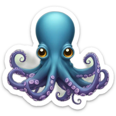 cartoon octopus with no mouth holding a ship with a tentacle sticker