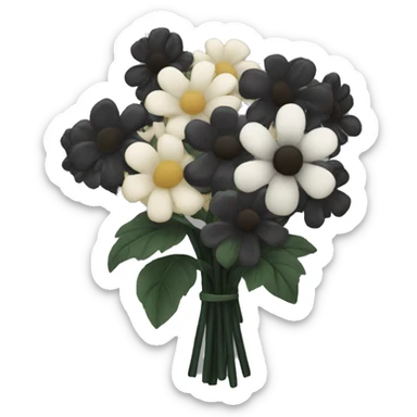 black bouquet of flowers  sticker