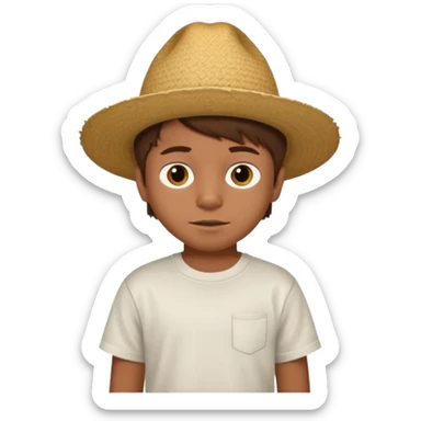 A 6 year old mexican boy with brown hair without the hat sticker