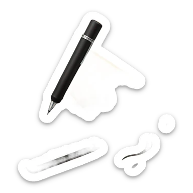 Black pen who writes in a beige journal aesthetic  sticker