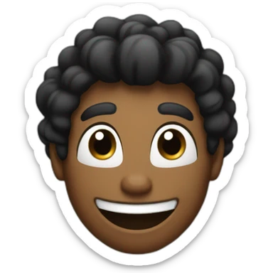 black  happy Face thumbs up pose buzz hairstyle sticker