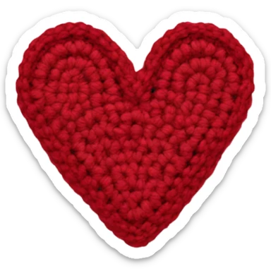 Crochet heart sticker