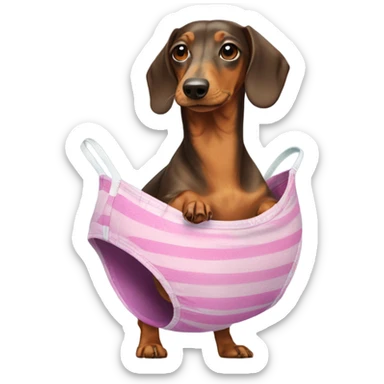 Dachshund wearing bathing suit sticker