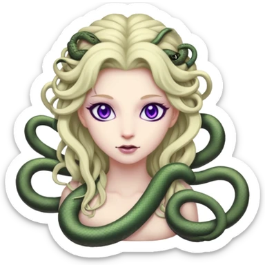 Neko Medusa with violet eyes  sticker