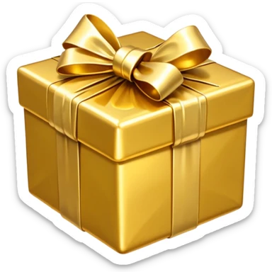 golden present with golden bow sticker
