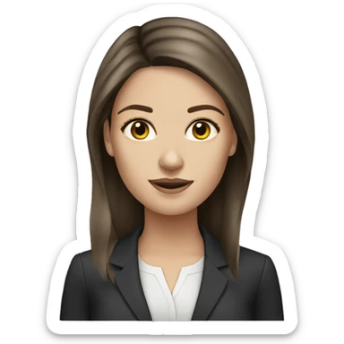 white girl brunette hair business woman  sticker