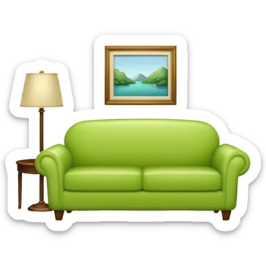 living room in ios emoji style

no TV, and make the couch a light green color sticker