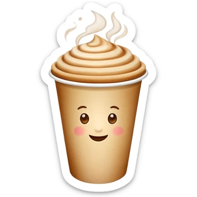 generate an ios genmoji of a chai in a paper cup sticker