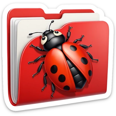  file folder with ladybug picture  sticker