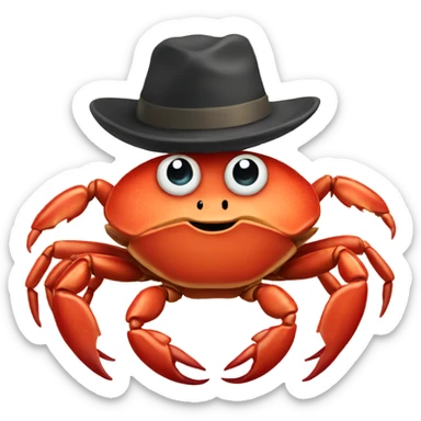 crab with a hat sticker