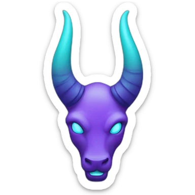 A sign of the horns purple and turquoise  sticker