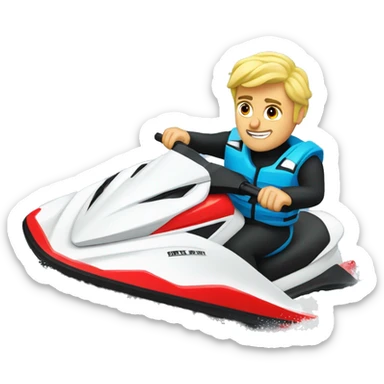 Big blonde guy jet ski in snow sticker