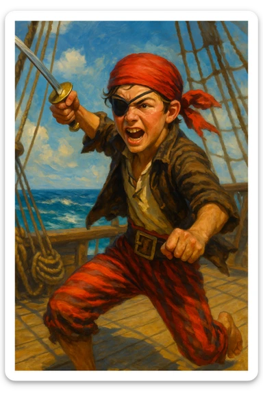 Un pirate ados de 14 ans qui adore combattre en épée sticker