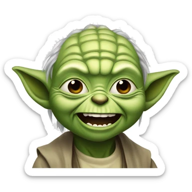 Yoda laughing at loud sticker
