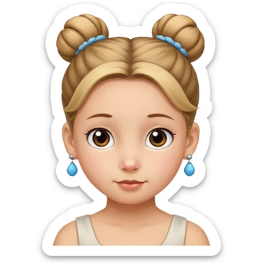bun haired kid with earrings sticker