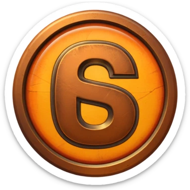 Create a custom emoji badge featuring a stylized, letter “S”. Theme it in the Bronze rank style from League of Legends. Use warm bronze metals, orange-brown highlights, and a polished but aged texture. Emblem-like design, vibrant and high clarity.
 sticker