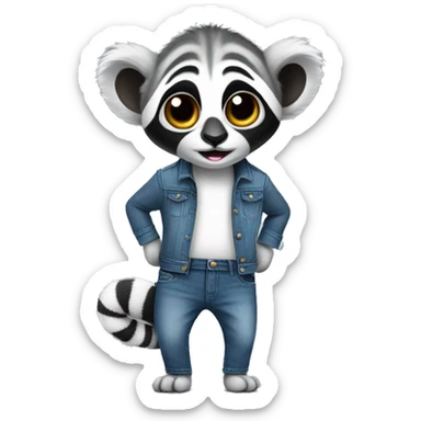 Lemur With Jeans  sticker