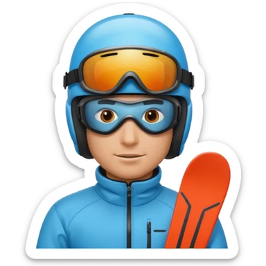 male Skier sticker