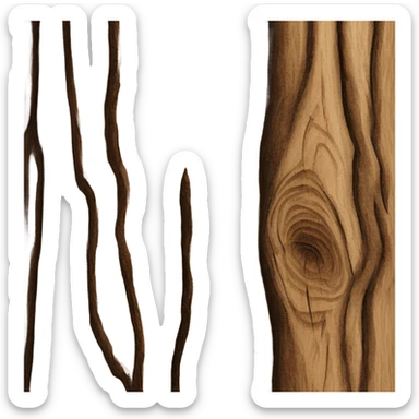 a tree trunk grain from the side sticker