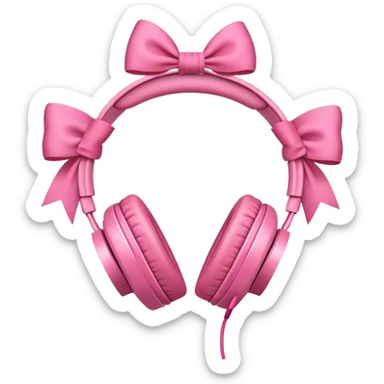 Headphones with bows on both sides  sticker