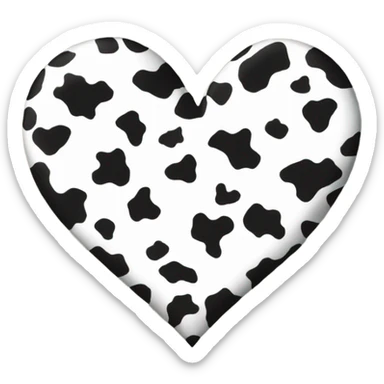 Cow print heart sticker