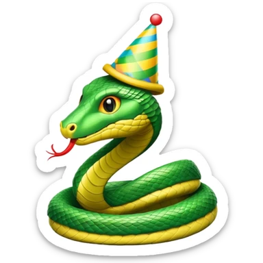 PARTY HAT SNAKE sticker
