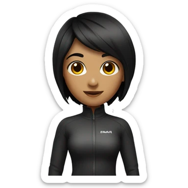 Girl with a black Bob indian ski sticker