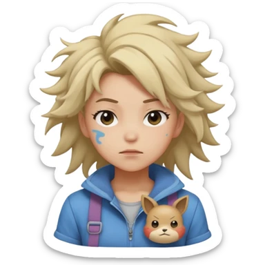 Sleepy girl Pokemon trainer sticker