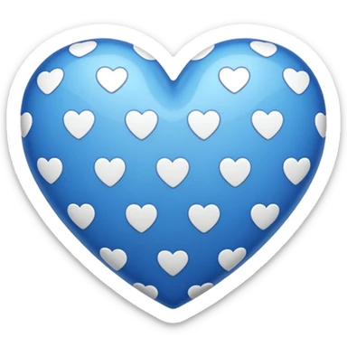 blue heart with a polka dot pattern sticker