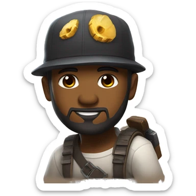 Hombre jugador de freefire cara nerviosa y haciendo para que guarde silencio sticker