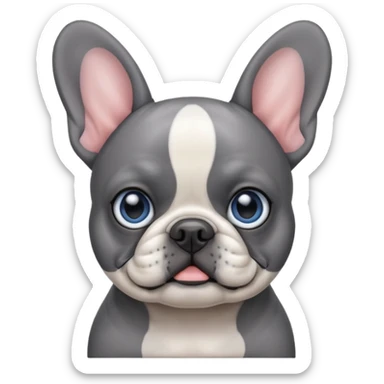 French bulldog cute grey blue with blue eyes sticker