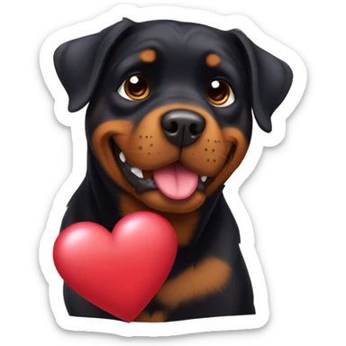 Rottweiler with hearts sticker