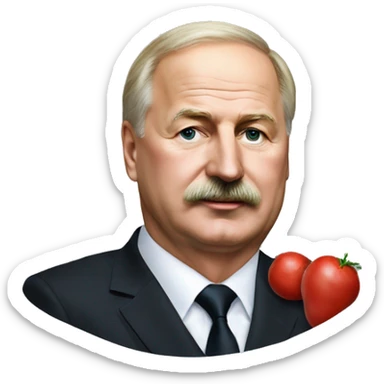 Photorealistic Belarus president Lukashenko with potato in right hand sticker