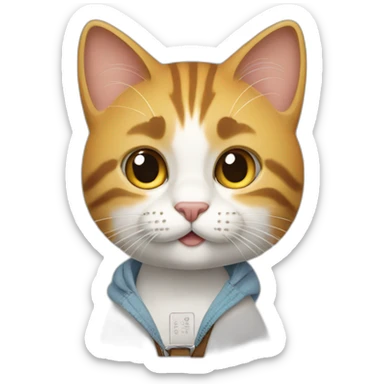 Un chat avec des chaussures sticker