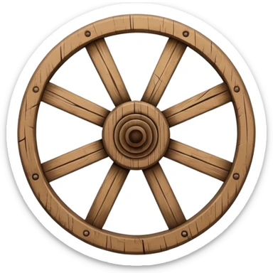 Wheel – Simple wooden cartwheel, ancient design sticker